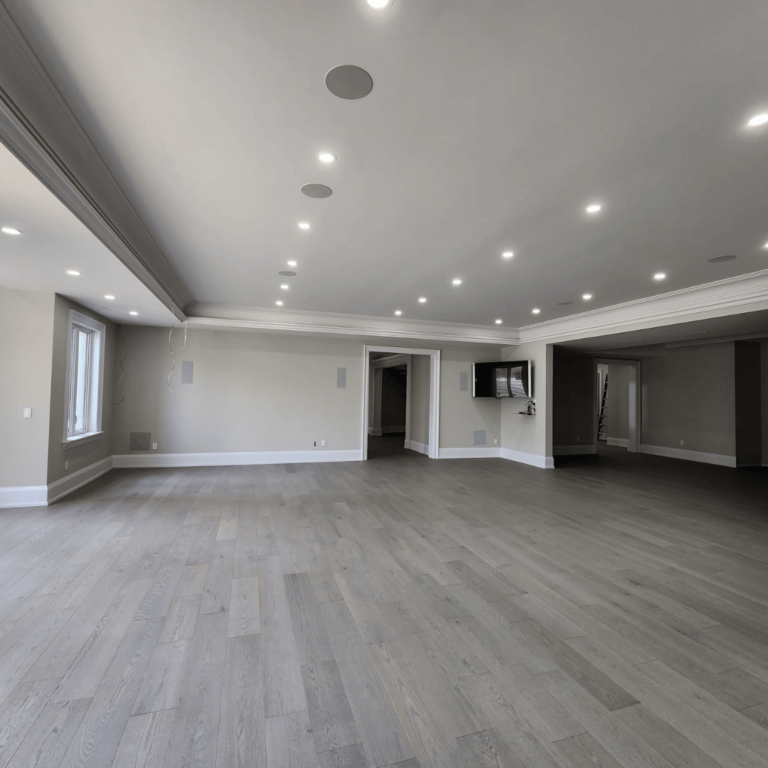 Creative ceiling lighting with customizable blue LED accents for a unique vibe.